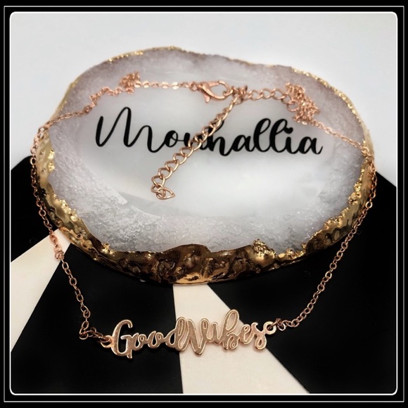 New Rose gold hippie boho good vibes choker chain adventurer necklace - Picture 1 of 3